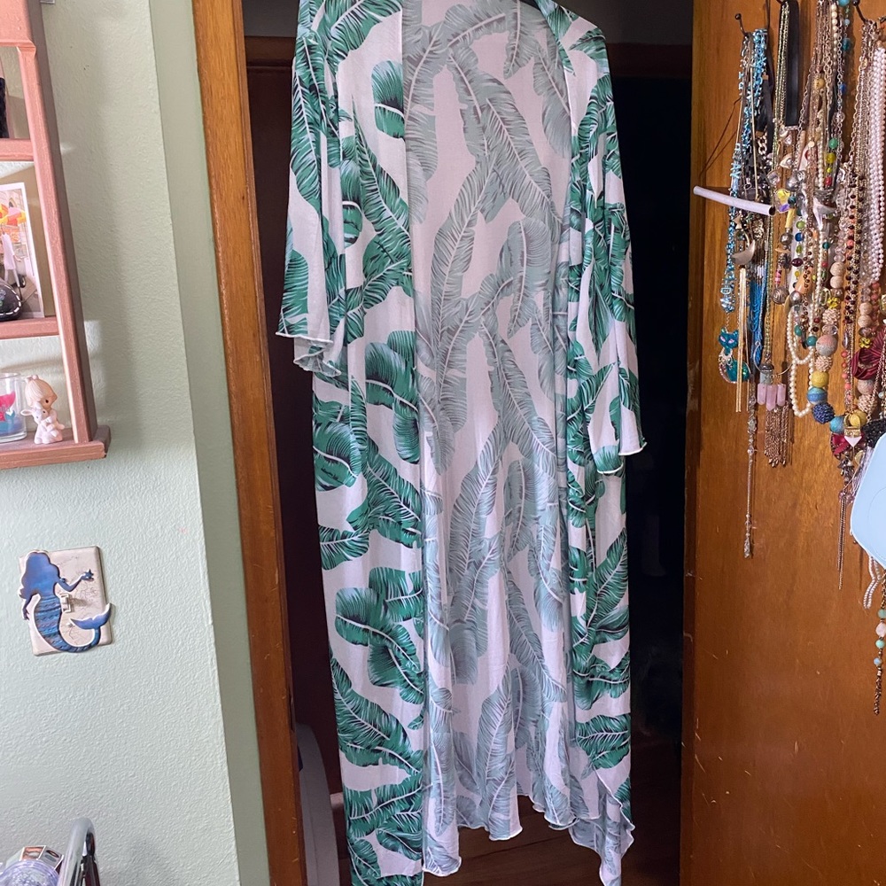 SHEIN bell short sleeve long kimono